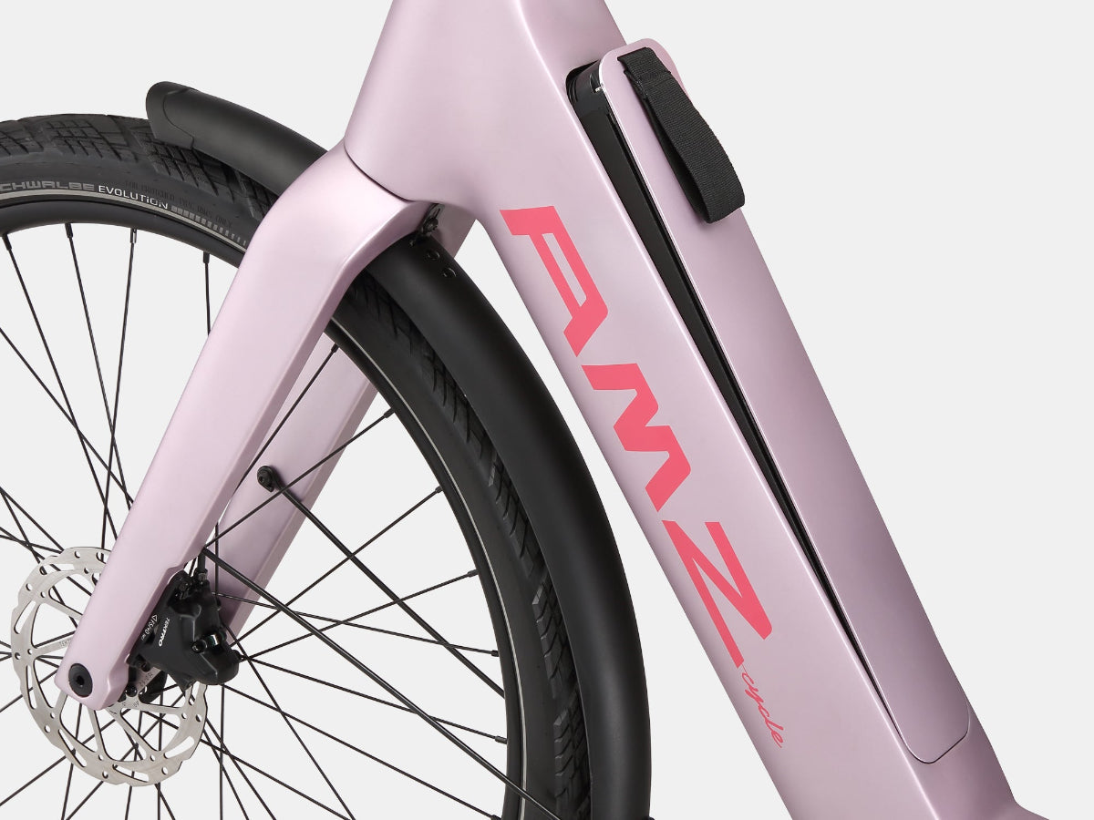 AMZcycle Aerolife Electric Commuter Bike - Violet brakes