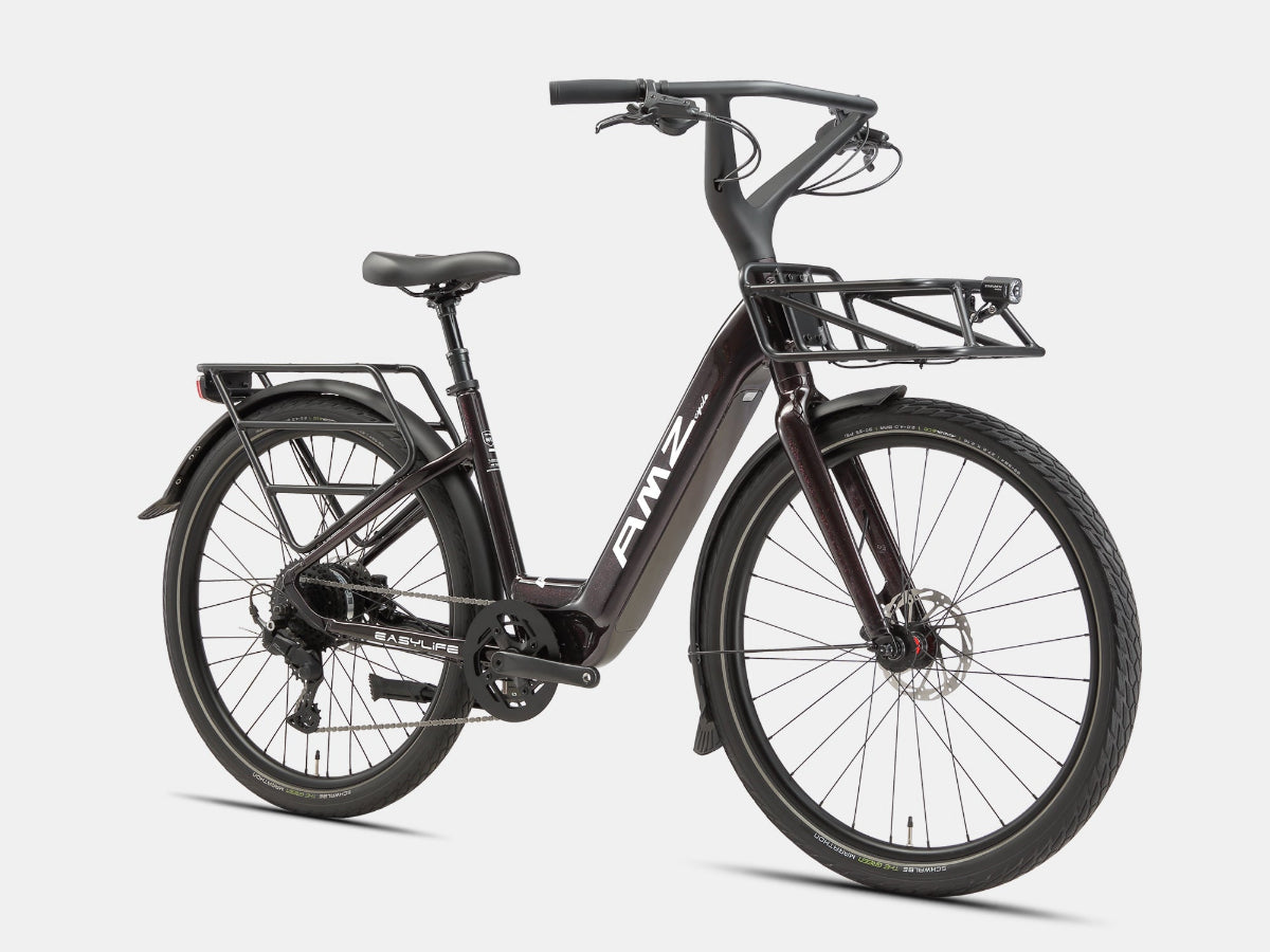 AMZcycle Easylife Electric Commuter Bike - Rouge Nebula side view
