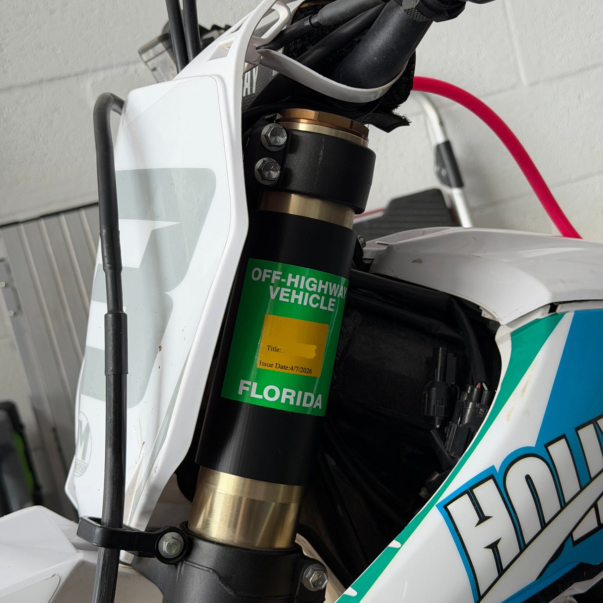Atlus Dirt Bike Fork OHV / Registration Decal Sleeve