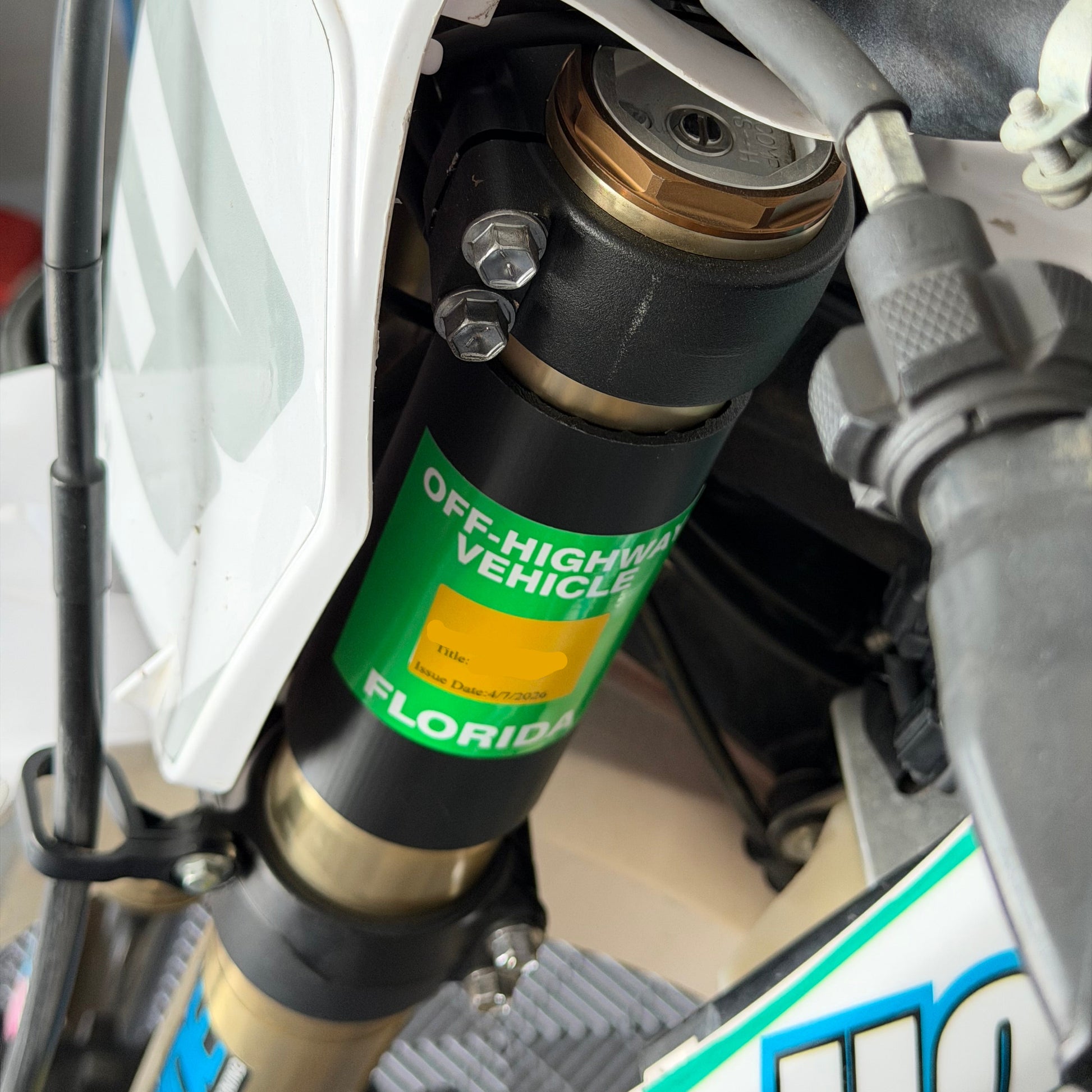 Atlus Dirt Bike Fork OHV / Registration Decal Sleeve
