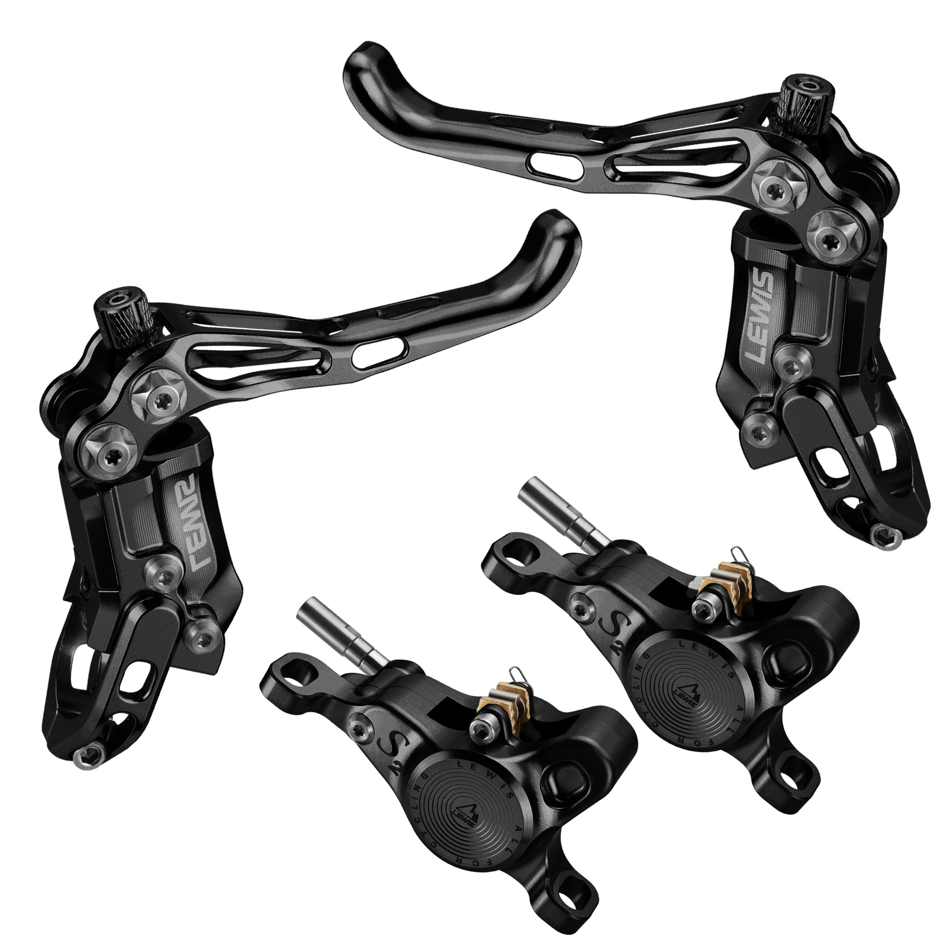 Lewis LV-S2 2 Piston Hydraulic Bicycle Disc Brake Kit
