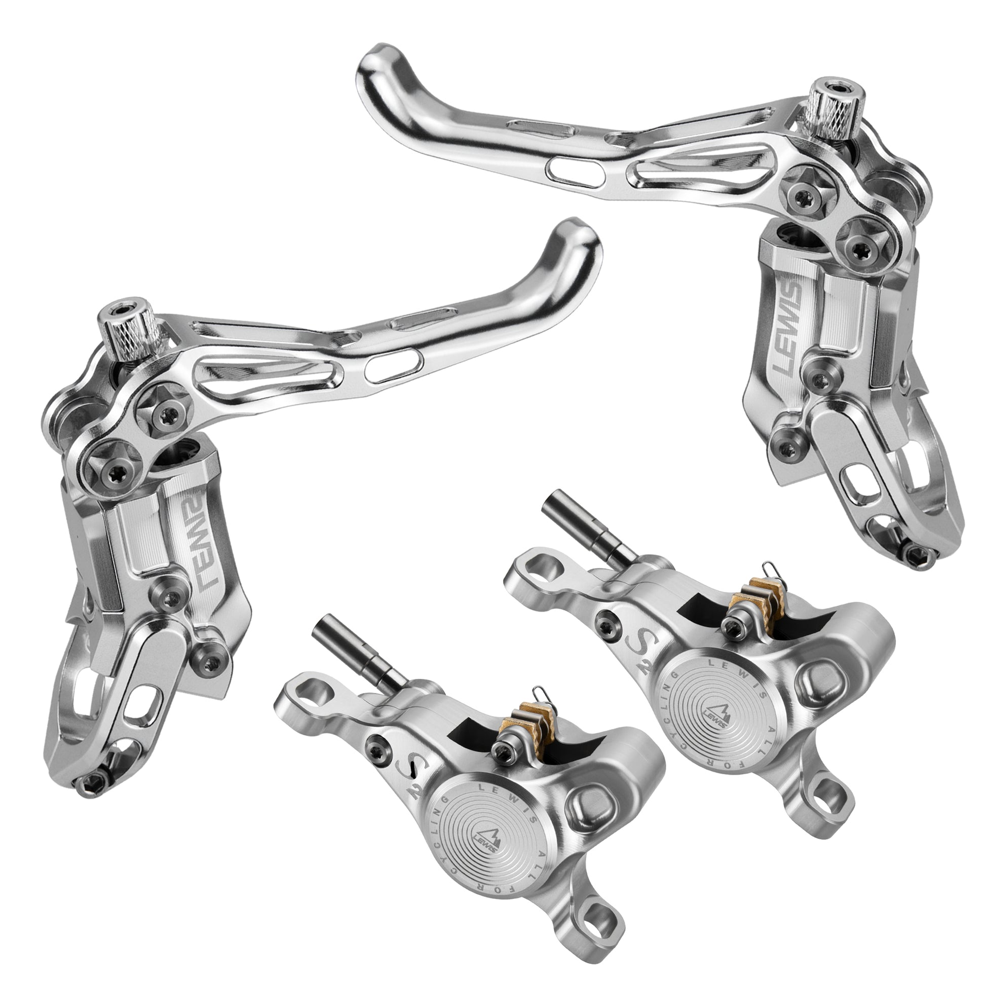 Lewis LV-S2 2 Piston Hydraulic Bicycle Disc Brake Kit