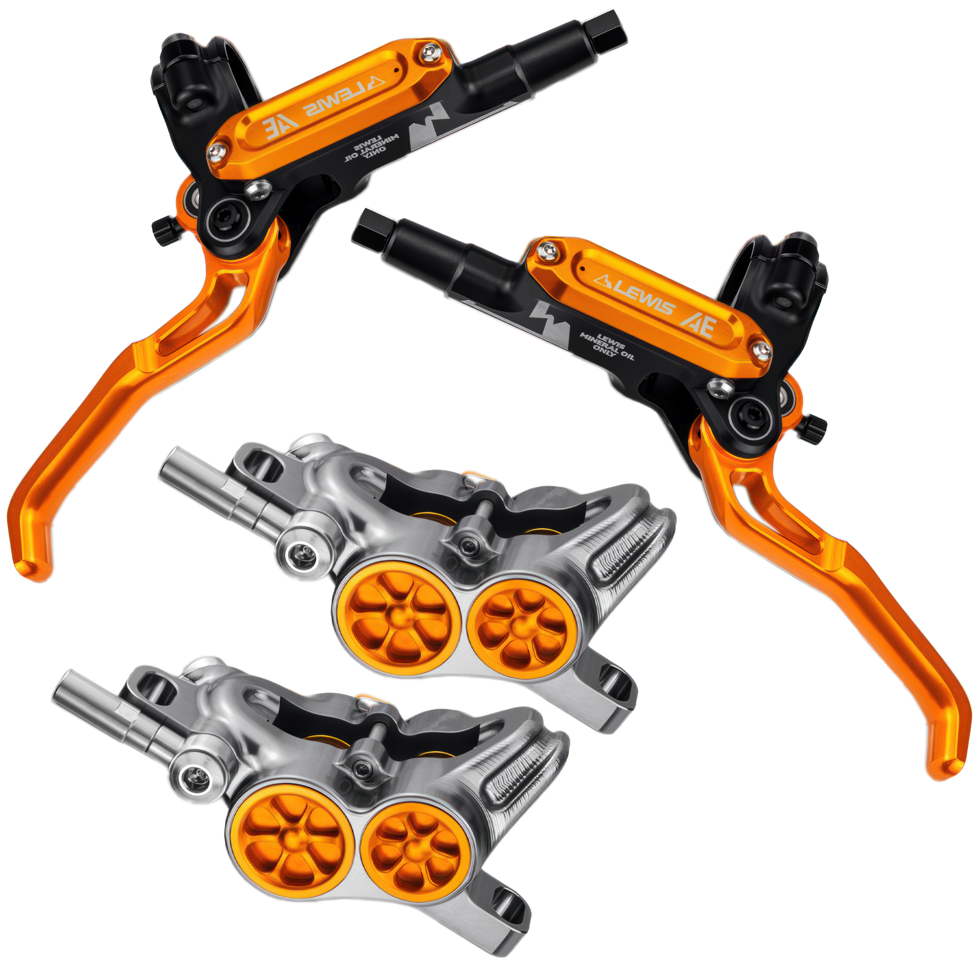 Lewis AE 4 Piston Hydraulic Bicycle Disc Brake Kit