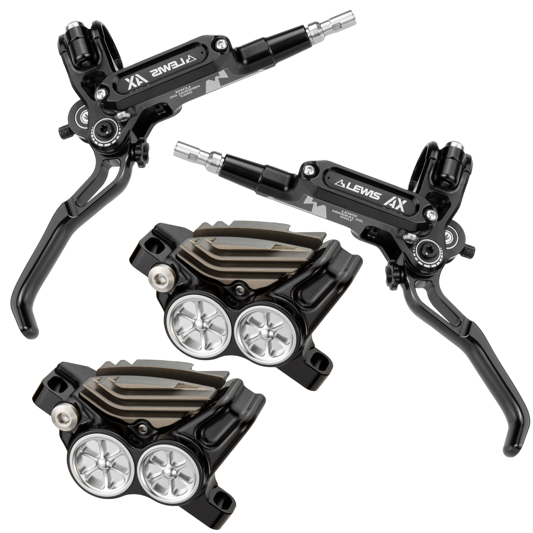 Lewis AX 4 Piston Hydraulic Bicycle Disc Brake Kit