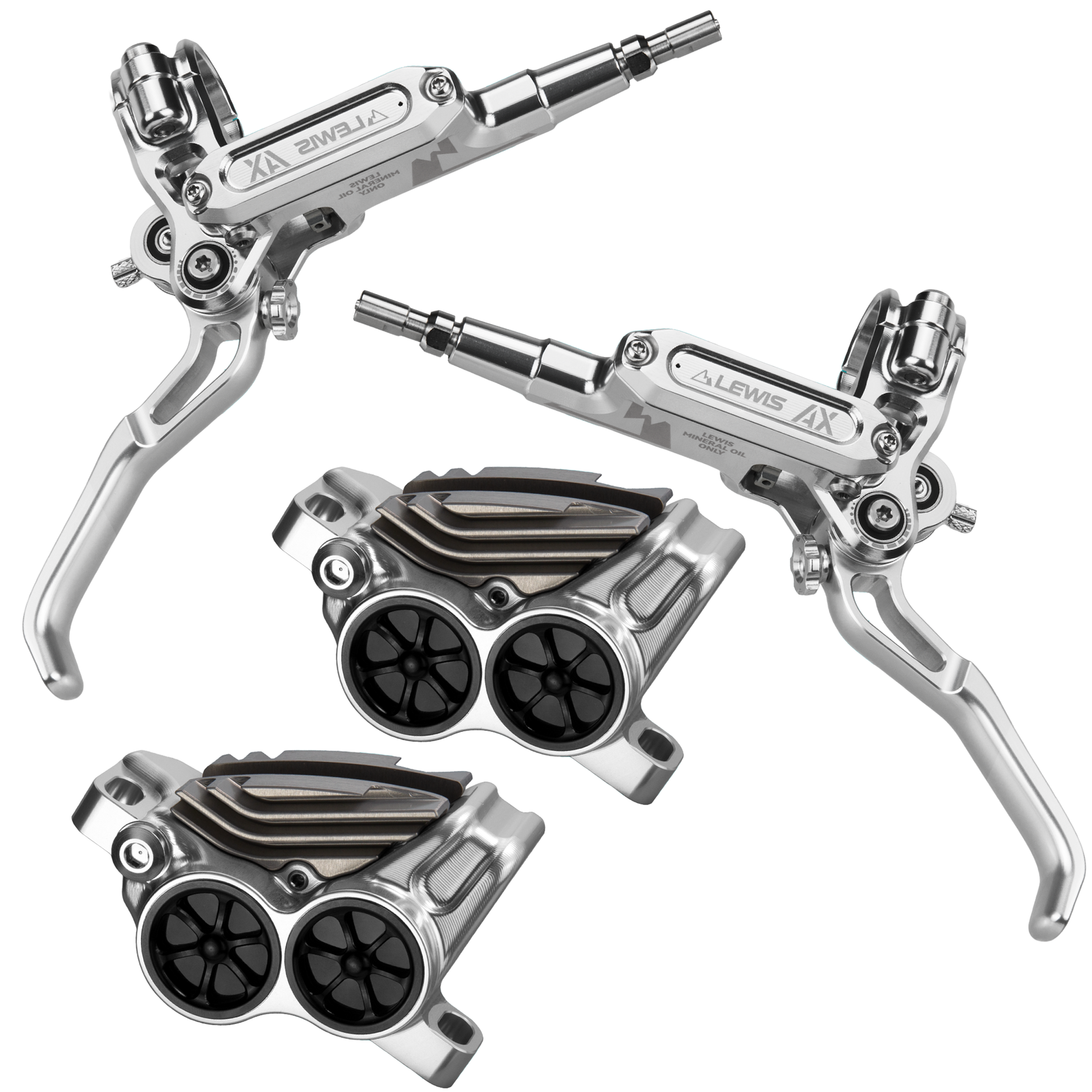 Lewis AX 4 Piston Hydraulic Bicycle Disc Brake Kit