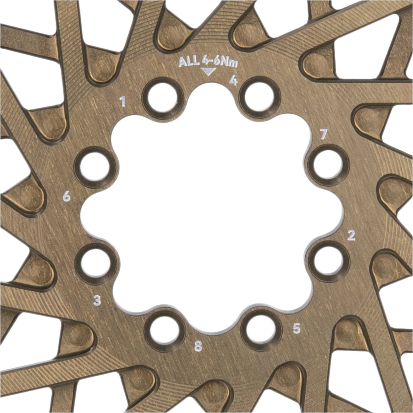 Close-up of a metallic sprocket with text and numbers on a white background