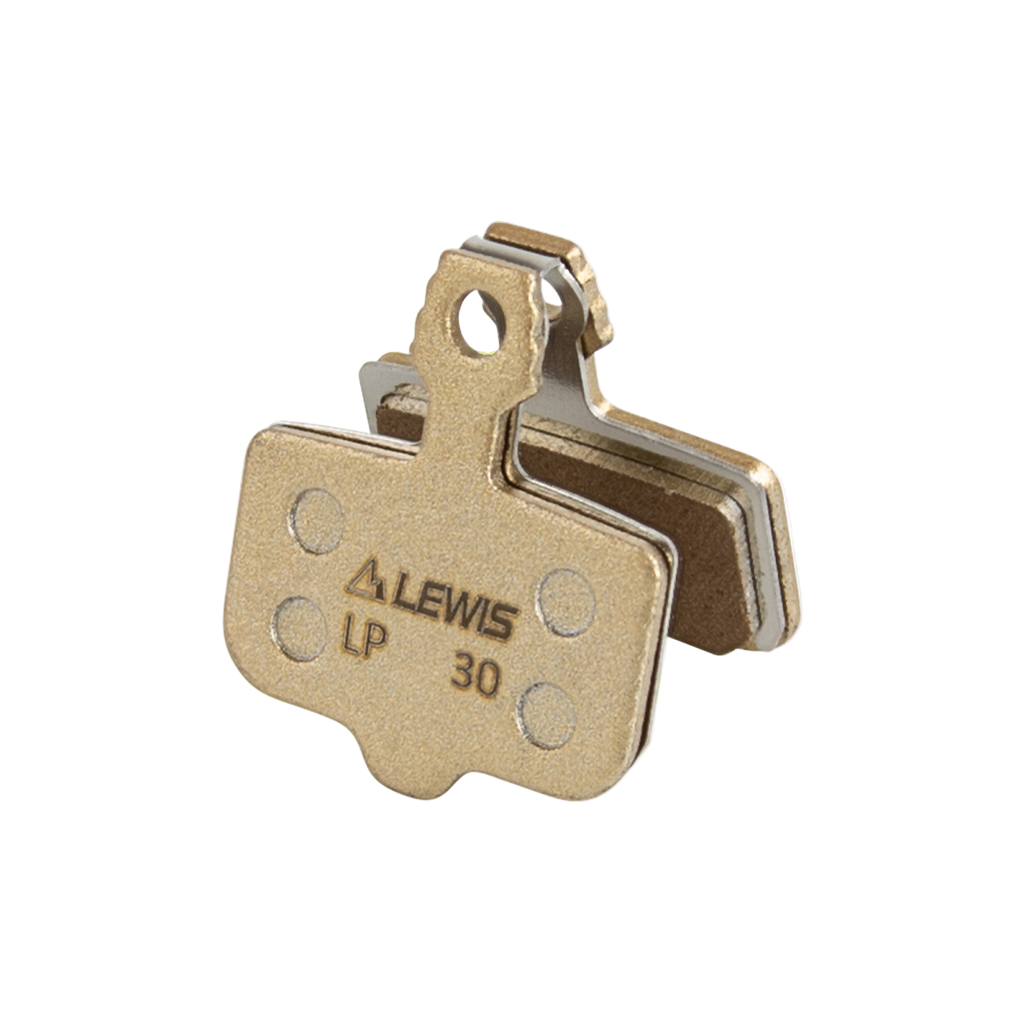 Brake pads with 'LEWIS' branding on a white background