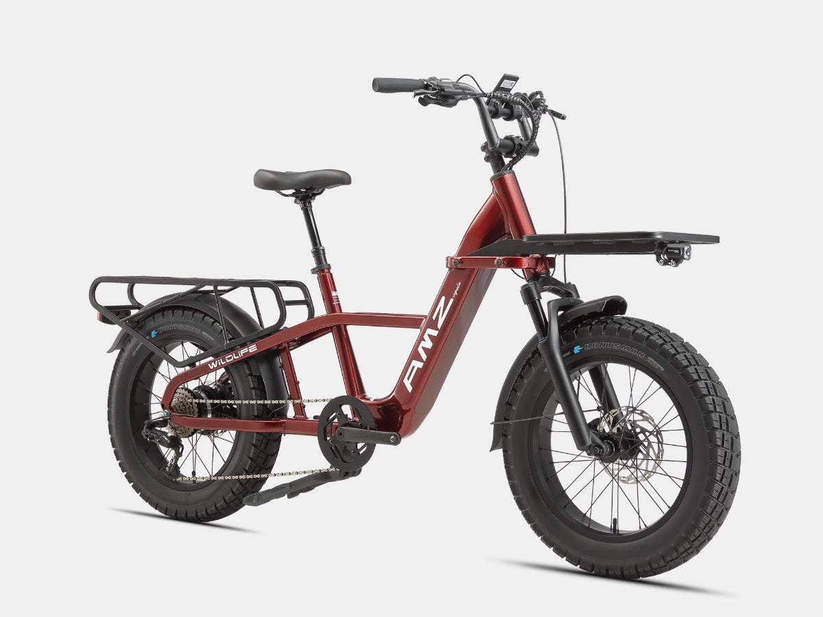 AMZcycle Wildlife Electric Cargo Bike - Rouge Nebula side view